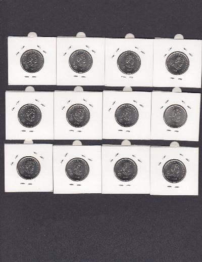 Beschrijving: 12 x 25 Cent W-OLYMPIC 